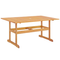 Modway - Hatteras Rectangle de 59 po Terrasse extérieure Bois d’eucalyptus Table à manger, Naturel-Table à manger extérieure sur patio