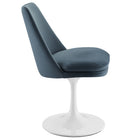 Modway - Lippa Salle à manger pivotante Performance Velvet Fauteuil d’appoint - Blanc Cadet Bleu-Anneau en plastique en caoutchouc pour la protection des planchers