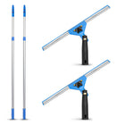 Gritt Commercial - Ensemble de nettoyage de vitres - Raclette pivotante de 14 po pour fenêtres - Perche télescopique de 6 pi - Lot de 2-2 outils pour un nettoyage de vitres professionnel