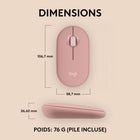 Logitech - Pebble Mouse 2 M350s fine sans fil Bluetooth, portable, légère, boutons personnalisables - Rose-Compatible avec les ordinateurs portables MacBook Neo : connexion Bluetooth instantanée, compatibilité parfaite et couleurs assorties