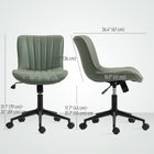 HOMCOM - Chaise d’ordinateur pivotante à 360-degrés sans accoudoirs - vert foncé-Hauteur réglable de 17,7 po-21,7 po (45-55 cm) avec vérin à gaz de classe 3 fiable