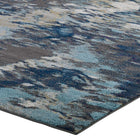 Modway - Entourage Feuillage Moderne Abstrait contemporain Tapis de comédie 8 pi l x 10 pi L - Bleu Beige Gris-Haute densité / Tissé à la machine