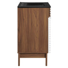 Modway - Render 24" Vanette de salle de bain - Noyer blanc Noir-Comptoir intégré