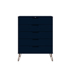 Manhattan Comfort - Rockefeller ensemble de commodes de chambre à coucher style milieu du siècle moderne - Tatiana bleu minuit - ensemble de 2-Parfait pour le rangement ou l’exposition d’objets Kit anti-basculement inclus