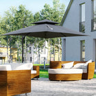 Outsunny - Parasol déporté de patio 10 pi L x 10 pi l, gris charbon-Tissu oléfine de haute qualité  