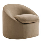 Modway - Sadie Slipcover Mélange de lin Chaise d’accent ronde - Amande-Chaise ronde d’accent couverte