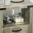 HOMCOM - Table d’appoint avec rangement - gris-Assemblage simple requis 