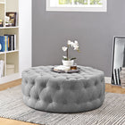 Modway - Amour Tissu rembourré Ottoman - Gris clair-Bois massif et contreplaqué
