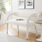 Modway - Pinnacle Tissu Boucle Banc d’accent - Ivoire-Rembourrage en mousse dense