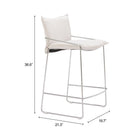 Zuo - Pola Tabouret de comptoir - Blanc-7