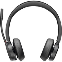HP - Casque USB-A Poly Voyager 4320 certifié Microsoft Teams + dongle BT700-Déplacez-vous librement entre tous vos espaces de travail grâce à ce casque portable. Déplacez-vous facilement grâce à une portée sans fil allant jusqu'à 50 m. Réduisez le bruit de fond et contrôlez vos conversations grâce à la technologie Acoustic Fence.
