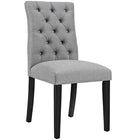 Modway - Duchess Tissu Chaise à manger Ensemble de 2 - Gris clair-Pieds en caoutchouc massif