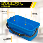 Gritt Commercial - Trousse professionnelle de lavage de vitres - Raclette et lave-vitres de 14 po - Manche avec perche de 20 po - Seau de 3 gallons-Matériau de la poignée : aluminium