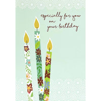 Mill Brook Studio - Cartes de souhaits Fête avec enveloppes – 5-3/8 po x 7-3/4 po – Spécialement pour toi : chandelles – paquet de 18-Cartes de souhaits qualité boutique