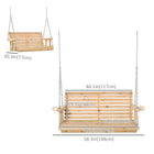 Outsunny - Balancelle 2 places avec porte-gobelet et chaînes pour jardin, naturel-Porte-gobelet de chaque côté des accoudoirs pour poser vos boissons
