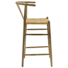 Modway - Amish Tabouret de bar - Teck gris usé-Supports de barre pour les pieds