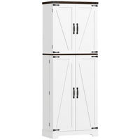HOMCOM - Armoire de cuisine 64 po avec étagères réglables - blanc-Dix étagères et huit porte-épices maximisent l’espace de rangement 