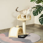 PawHut - arbre à griffer pour chat 18 po avec maison et jouet suspendu - beige-Léger, facile à déplacer 