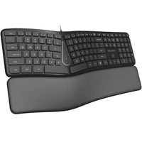 Delton - Clavier ergonomique KB250, noir-Ce clavier ergonomique filaire a été méticuleusement conçu pour garantir une durabilité exceptionnelle et un confort durable