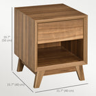 HOMCOM - Table de chevet pour chambre - noyer-Les quatre pieds en bois la rendent plus solide et stable 
