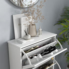 HOMCOM - Armoire à chaussures moderne avec 3 tiroirs basculants pour 12 paires - blanc-Conception compacte adaptée aux espaces étroits 