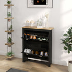 HOMCOM - Armoire à chaussures de couloir avec 2 tiroirs rabattables pour 12 paires - noir-Le design moderne s'accorde avec la plupart des styles de meubles de votre maison 