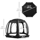 Outsunny - Tente moustiquaire 11 pi L x 11,5 pi l avec filets, sac de transport portable et 2 portes, noir-Les deux portes permettent un accès facile pour plusieurs utilisateurs simultanément  
