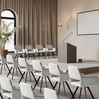 Homy Casa - Ensemble de 2 chaises pivotantes d'accueil pour bureau - Tissu beige-Assise rembourrée en mousse haute densité pour un confort durable.