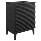 Modway - Render 24" Vanette de salle de bain - Noir noir-Assemblée requise