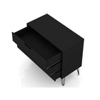 Manhattan Comfort - Rockefeller commode moderne du milieu du siècle 35,24" - noir-Pieds évasés élégants en métal pour une durabilité accrue
