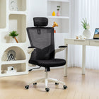 HOMCOM - Chaise de bureau ergonomique avec repose-tête réglable - noir-Hauteur d’assise et inclinaison réglables pour un confort optimal 