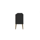 Manhattan Comfort - Meuble TV Bradley 62,99 po style Mid-Century Modern - Noir-Style de porte à ouverture à 90° avec fermeture en douceur
