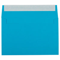 JAM Paper - Enveloppes d'invitation colorées A9 avec fermeture autocollante - 5 3/4 x 8 3/4 - bleu recyclé - paquet de 100-Ces enveloppes sont parfaites pour envoyer des invitations, des cartes de voeux, des RSVP, des cartes de remerciement, des cadeaux d'anniversaire, des remises de diplômes, des vacances et plus encore