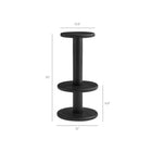 Modway - Neo Rond de 15 pouces Terrasse extérieure Bois Tabourets de bar patio - Noir-Finition brossée de fil