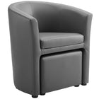 Modway - Divulge Fauteuil et ottoman - Gris-Cadre en bois et calottes de pied