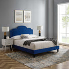 Modway - Aviana Performance Velvet Lit King, Marine-Système de soutien en lattes de bois