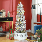 HOMCOM - Arbre de Noël artificiel floqué enneigé de 5 pieds avec lumières-Branches orientées vers le haut et vers le bas, créant une apparence d'arbre vivante 