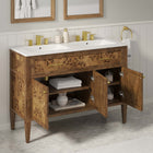 Modway - Elysian 48" Meuble de salle de bain à double lavabo - Brun blanc-Charnières de cuisine dissimulées