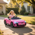 Aosom - voiture électrique pour enfants 12v 3,1 mph avec télécommande - rose-Mécanisme de démarrage lent pour la sécurité des enfants 