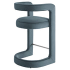 Modway - Winslow Performance Velvet Tabouret de comptoir - Cadet Blue-Entièrement assemblé