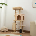 PawHut - Arbre à chat 41 po avec poteaux à griffer, lit, condo - beige-Couleur : Beige 