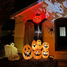 HOMCOM - Géant Gonflable d'Halloween 9FT Citrouille Fantôme pour Jardin Pelouse - Orange-Tissu polyester imperméable (certifié IP44) adapté à une utilisation intérieure et extérieure 