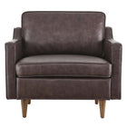 Modway - Impart Cuir authentique Fauteuil - Brown-Capacité de poids : 331 lb