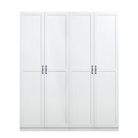Manhattan Comfort - Hopkins 59,22 po Ensemble Moderne 2 Pièces Armoire de Rangement à 11 Étagères - Blanc-Ensemble moderne autoportant de 2 pièces comprenant une armoire-penderie sectionnelle avec 4 grandes étagères et une armoire-penderie sectionnelle avec 7 compartiments pour chambre et rangement
