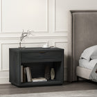 Manhattan Comfort - Table de nuit moderne Evelyn 32" à 1 tiroir - gris charbon-Comprend 1 étagère ouverte et 1 tiroir à extension totale
