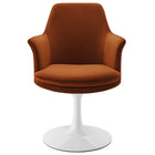 Modway - Lippa Salle à manger pivotante Performance Velvet Fauteuil - Rouille Blanche-8