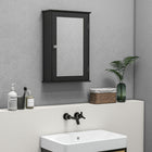 Kleankin - Armoire de salle de bain murale avec miroir et étagères - noir-Fabriqué en panneau MDF pour plus de stabilité 