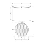 Monarch Specialties - Luminaire - 19 po H Lampe De Table - Résine Grise - Abat-Jour Ivoire / Crème - Moderne-Munie d'un cordon transparent de 6 pieds, cette lampe décorative polyvalente peut être placée sur une table d'appoint ou latérale, une console, une table de nuit ou une table de chevet pour une source d'éclairage à la mode