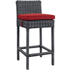 Modway - Summon Terrasse extérieure Tabouret de bar Sunbrella  - Gris Rouge-Tissu Sunbrella durable