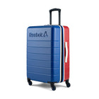 Reebok - Valise à roulettes pivotantes à coque rigide 26 po Double Dribble - Bleu-Roulettes pivotantes à 360° pour un déplacement fluide, silencieux et sans effort